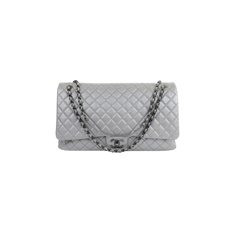 Ch*el travel flap bag black