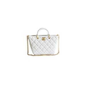 Ch*el woven straw raffia striped medium deauville tote