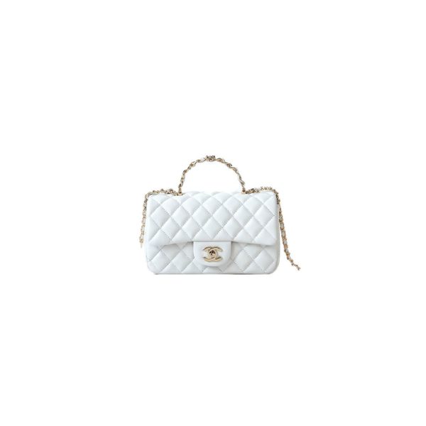 Ch*el mini flap with top handle