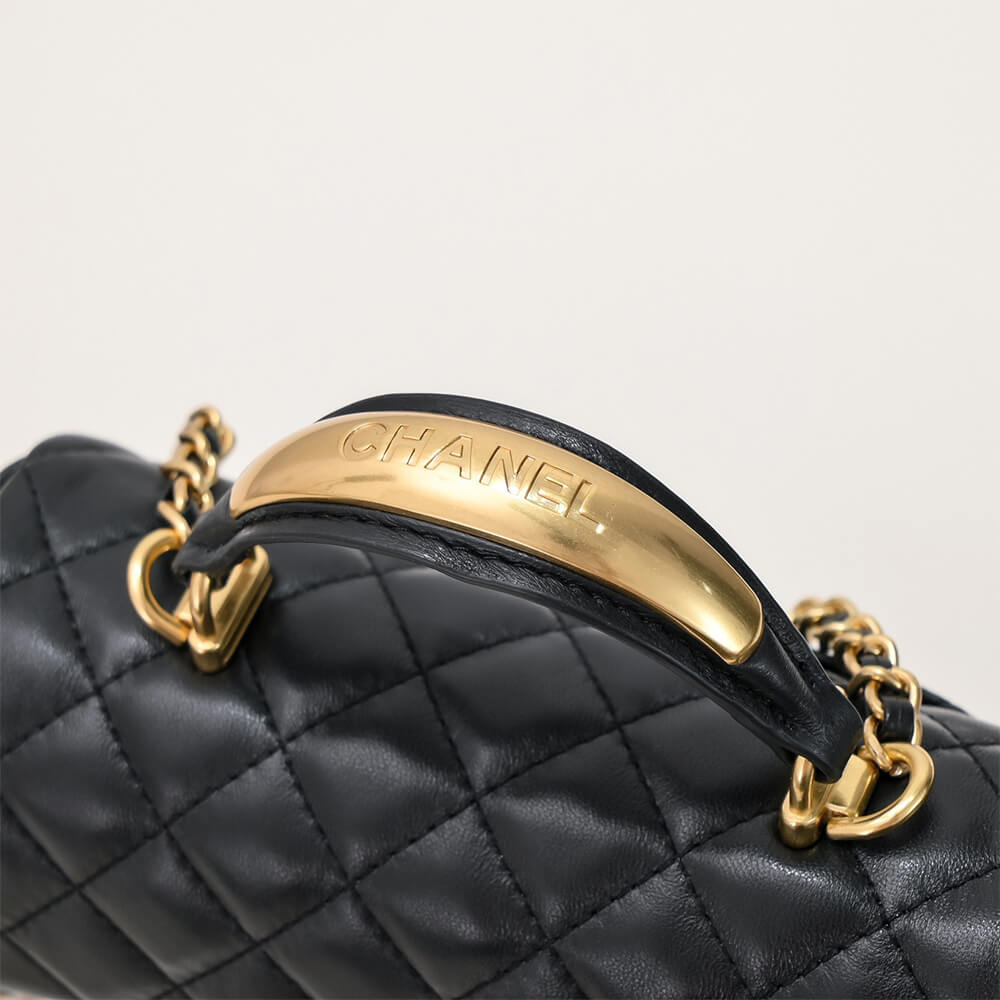 Ch*el mini flap with top handle
