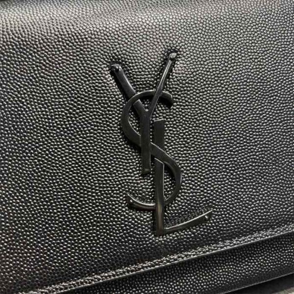 KATE MEDIUM CHAIN BAG IN GRAIN DE POUDRE EMBOSSED LEATHER