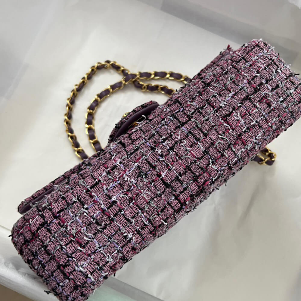 Ch*el tweed medium classic flap bag