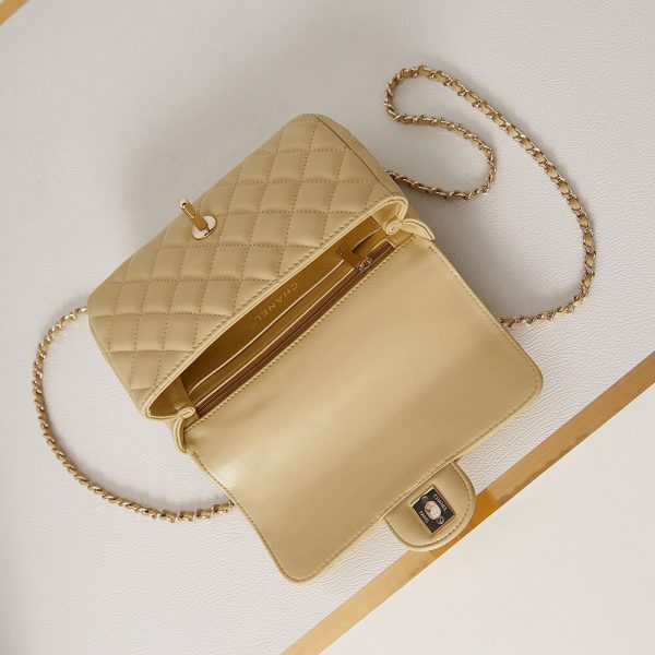 Ch*el mini flap with top handle